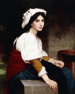 Italiensk flicka vid en fontän, 1870