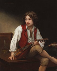 Italienare med mandolin, 1870 av William Adolphe Bouguereau
