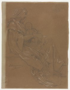 Jungfrun och barnet, andra hälften av 1800-talet. av William Adolphe Bouguereau