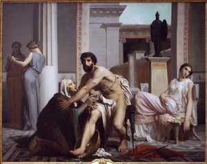 Ulysses igenkänd av sin sjuksköterska, Euryclee av William Adolphe Bouguereau
