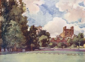 Christchurch Meadows, den fashionabla semesterorten när "Tom Brown" och "Verdant Green" var studenter (färglitografi)