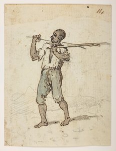 14 Invånare i St. Jago.  från ett album med 372 teckningar av landskap, kustlinjer, kostymer och vardagsliv gjorda under Lord Macartneys ambassad till Kinas kejsare, mellan 1792 och 1794 (penna och akvarell på papper) av William Alexander