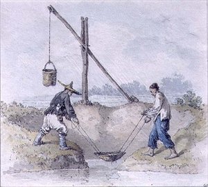 Kinesiska arbetare som samlar vatten (akvarell) av William Alexander