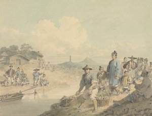 Visa i Kina: Siffror med pagod och berg av William Alexander