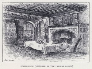 Matsal, restaurerad av den nuvarande biskopen (gravyr) av William Alexander Ansted