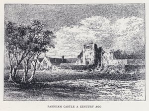 Farnham Castle för ett sekel sedan (gravyr)