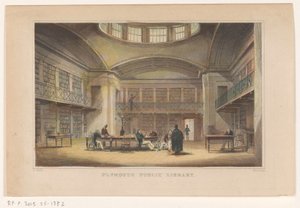 Bibliotheek van Plymouth Plymouth Public Library (titel på objekt) av William Alexander Le Petit