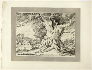 Resting, Men and Dogs Under a Big Tree, från första numret av Specimens of Polyautography