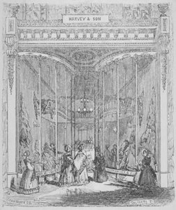 Harvey and Sons lokaler på Ludgate Hill nr 9, Ludgate Hill, City of London, 1845