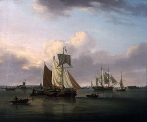 Shipping Off Deptford (olja på duk) av William Anderson