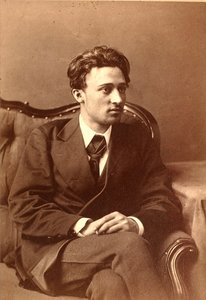 Porträtt av författaren Vsevolod Mikhailovich Garshin (sepiafoto) av William Andreevich Carrick