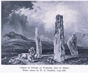 Cirkel av stenar i Turmore, Isle of Arran, 1945