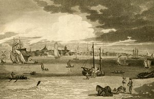 "Utsikt över Liverpool, från färjan, Lancashire", 1808.