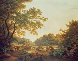 Figurer vid en dam vid floden Clodiagh vid Charleville Forest, County Offaly, 1801