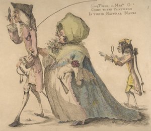 Long Thomas och Mad-le G-d Going to the Pantheon in their Natural Masks, 1 maj 1773. av William Austin