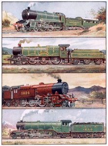 Monster greyhounds of the rails (färglitografi)