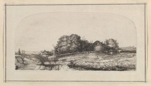Landskap med en hölada och en fårflock kopia, 1750-1810.