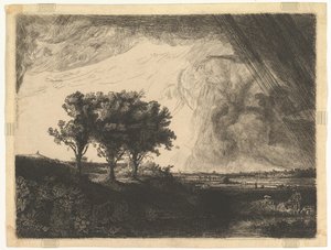 De tre träden, efter Rembrandt, 1758.
