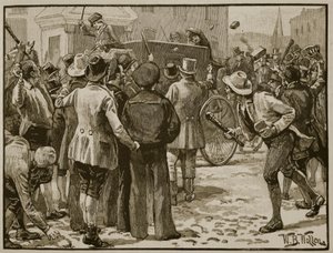 Attack på Sir Charles Wetherell i Bristol, illustration från "Cassell