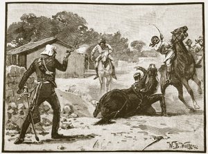 Hur Major Tombs vann Victoria Cross, illustration från "Cassell