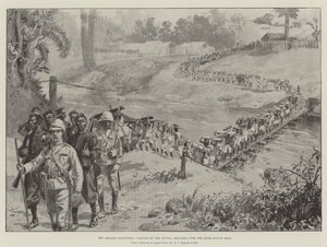 Ashanti-expeditionen, passage av Houssa-artilleriet över floden Busum Prah av William Barnes Wollen