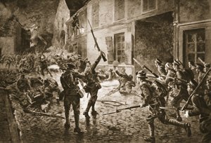 Coldstream-vakterna vid Landrecies, augusti 1914 av William Barnes Wollen