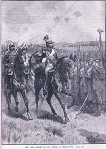 Tsaren granskar sin armé vid Sebastopol 1856 e.Kr av William Barnes Wollen