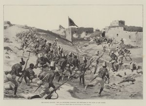 Soudans framryckning, den 11:e soudanesiska gruppen som laddar dervischerna i striden vid Abu Hamed