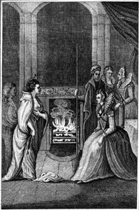 Grana Uile presenterade för drottning Elizabeth, illustration från 