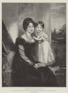 H.K.H. Victoria Maria Louisa, hertiginna av Kent, och Hennes Majestät Drottningen vid tre års ålder av William Beechey