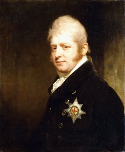 Porträtt av prins Adolphus Frederick, hertig av Cambridge, bystlängd klädd i Strumpebandsstjärnan, 1808