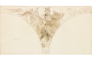 Skiss för väggmålning i Wallington Hall (kroppsfärg) av William Bell Scott