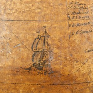 Tidig engelsk jordglob, ca 1673