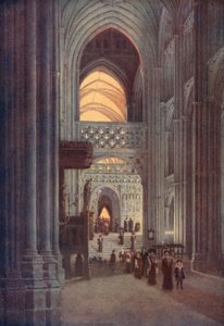 I katedralen i Canterbury efter kvällssången (färglitografi) av William Biscombe Gardner