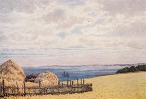 Vy över Pegwell Bay från Ramsgate-sidan (färglitografi) av William Biscombe Gardner
