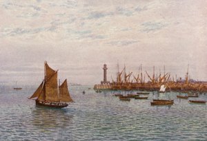 Margate Harbour (färglitografi) av William Biscombe Gardner