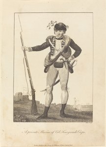 En privat marinsoldat från överste Fourgeouds kår, 1793. av William Blake