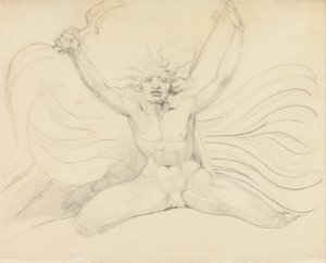 Albion som tvingar de fyra zoas till sina rätta uppgifter av William Blake