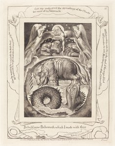 Behemoth och Leviathan, 1825. av William Blake