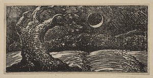 Sprängda träd och tillplattade grödor, från Thorntons Pastorals of Virgil, 1821. av William Blake