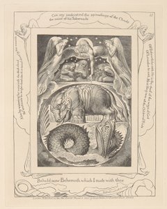 Jobs bok, tavla 15, Behemoth och Leviatan av William Blake