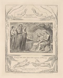 Jobs bok, tavla 19, var och en gav honom också en bit pengar av William Blake
