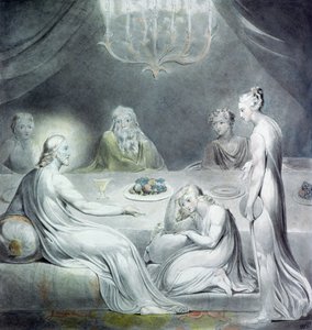 Kristus i Martas och Marias hus eller Den ångerfulla Magdalena av William Blake