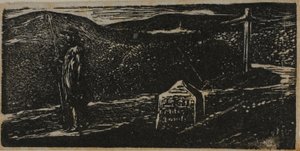 Colinets resa: Milstolpe markerad LXII Miles till London, från Vergilius Pastoraler av William Blake