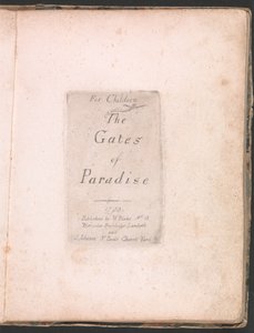 För barn. Paradisets portar, tavla 2, titelsidan av William Blake