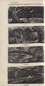 Illustrationer av imitation av Eclogue I, sida 15 av William Blake