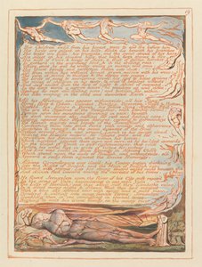 Jerusalem, tavla 19, Hans barn förvisades från hans bröst... av William Blake