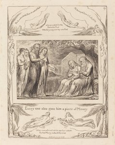 Jobbet accepterar välgörenhet av William Blake