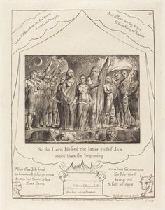 Job och hans fru återställda till välstånd av William Blake