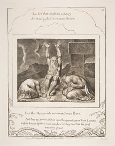 Jobs Despair, från illustrationer av Jobs bok, 1825-26. av William Blake